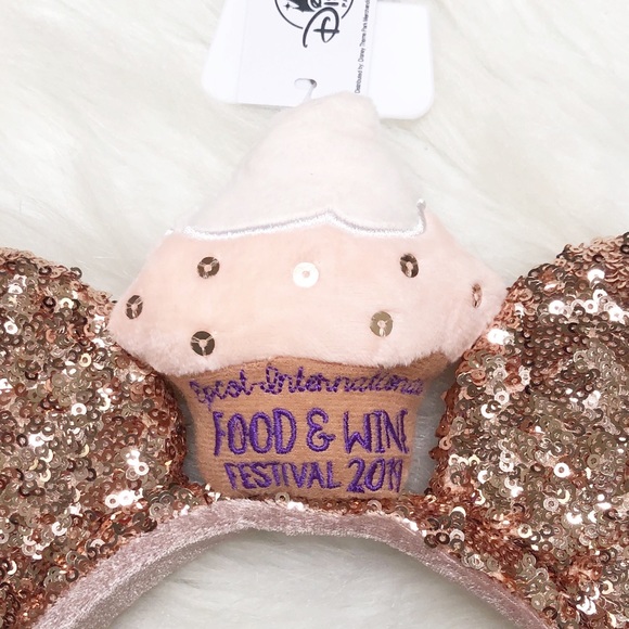 Disney Parks Food & Wine Cupcake Rose Gold Ears - Picture 3 of 8